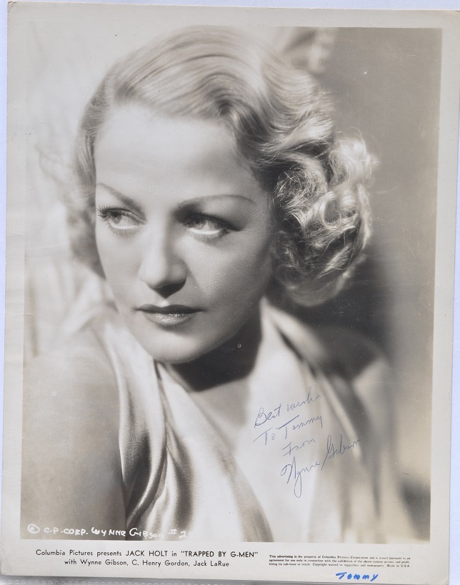 WYNNE GIBSON SIGNED Photo -  w/coa - $139.00