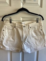 Banana Republic Premium Denim Women’s Roll-Up Shorts Jeans White Adult S... - $9.89