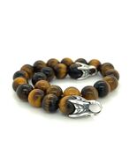 David Yurman Authentic Estate Tiger Eye Prayer Bead Bracelet 8&quot; Silver D... - €211,83 EUR