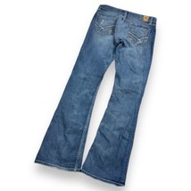 BKE Star Jeans Womens 29x31 1/2 Blue Denim Western Embroidered Flared Pants - $24.74