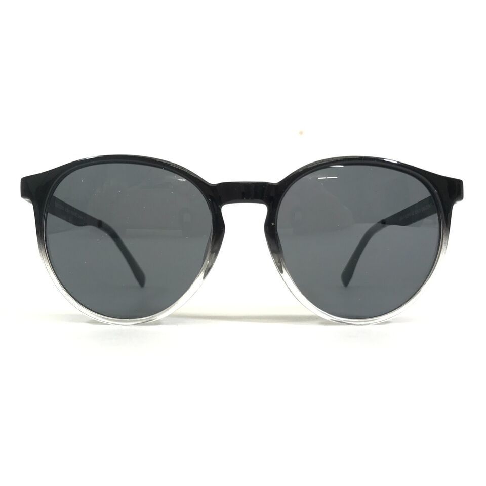 Round Sunglasses Black Clear Gradient with Black Lenses Success Sun 9 52... - $29.69