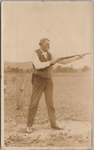 Nelson Ohio Henry Koch with Rifle Real Photo 1911 to Hillsboro Postcard Y13 - £15.76 GBP