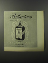 1953 Ballantine's Scotch Ad - The crest of Quality - $18.49