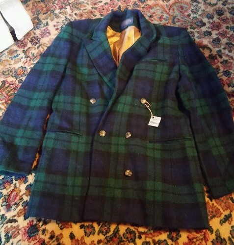 015 Womans Wool Blazer Jacket Kenneth Gordon New Orleans Size 8 Green Plaid - $29.99