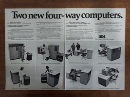 IBM 1970 Vintage Print Ad Business Computers Technicians 2 Page Ad - $8.90