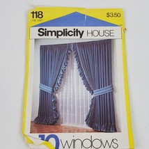 Vintage Simplicity House 118 Sewing Pattern 10 Windows - $8.06