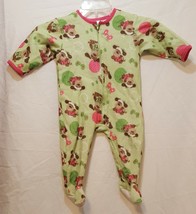 Pajamas Footed One Piece Dogs Puppies Size 18 Months Steve Green Pink  - $13.85