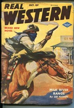 Real Western 10/1945-BANDIT COVER-DUCK MCKEE-TORTILLA JOE-PULP-THRILLS-vf - £69.74 GBP