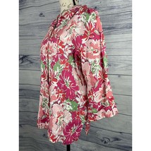 JM Collection by Jennifer Moore Linen Floral Top Womens 12 Hawaiian Tropical - $19.80