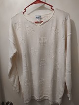 Vintage VO II White Womens Sweater with Shamrocks Large - £10.73 GBP