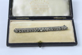 Antique 1920&#39;s ART DECO Paste Set Brooch Sterling Silver in Original Box!!! - £147.18 GBP