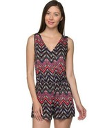 Womens Sleeveless Black or Blue Multicolor Chevron Print Stretchy V-Neck... - $18.00