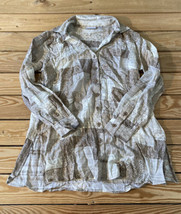 Joan rivers NWOT Women’s Patchwork plaid cotton tunic shirt size 2XS Taupe AA - £15.61 GBP