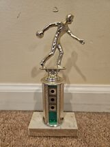 Men&#39;s Bowling Trophy 9&quot; Marble Base &quot;Hi Triple HDP&quot; Vintage 70s/80s Era - €12,98 EUR