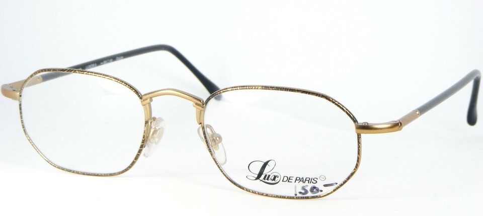 LUX de PARIS LUXON 5 03 GOLD /BLACK EYEGLASSES GLASSES FRAME 50-19-140mm... - $66.87