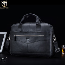 Briefcase shoulder Messenger Bags Men&#39;s genuine Leather 14-inch Laptop Bag&#39;s Men - £77.63 GBP