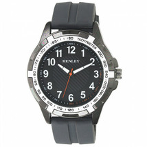 Henley Men&#39;s White Trim Sports  Military Analog Quartz Watch H02191.8 Grey - £17.73 GBP