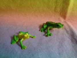 Ja-Ru China Green Frog &amp; Smaller Spotted Yellow Rubber Toys - $3.84