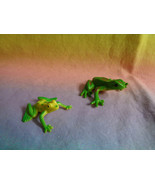 Ja-Ru China Green Frog &amp; Smaller Spotted Yellow Rubber Toys - $3.84