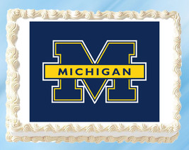Michigan Wolverines Edible Image Topper Cupcake Cake Frosting 1/4 Sheet 8.5 x 11 - $11.75