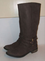 Steve Madden Albany Women&#39;s Brown Leather Knee-High Riding Zipper Boots Sz 8 Us - £30.84 GBP