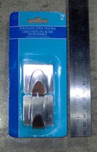 2 Stainless Steel Hanger Hooks 3/4" Self Adhesive Square Metal Hook WALL... - $18.95
