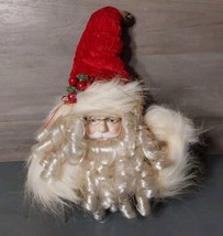 Vintage Santa Claus Head Christmas Ornament Porcelian Face Shelf Sitting - $32.43