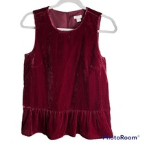 J CREW Womens Sz 0 Velvet Peplum Top XS Office Siren Capsule Holiday Chr... - $12.75