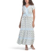 New RACHEL ZOE Linen Blend Dolman V-neck Smocked Maxi Dress XS or M - $34.00