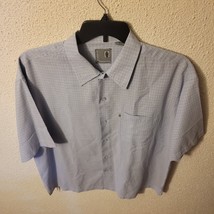 Pineapple Connection Shirt Mens Button Up Short Sleeve Blue PLAID SIZE L... - £7.66 GBP