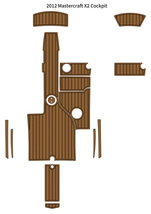 2012 Mastercraft X2 Cockpit Pad Boat EVA Foam Faux Teak Deck Floor Mat F... - $610.00