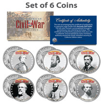 American CIVIL WAR South CONFEDERATE LEADERS Kennedy JFK Half Dollars 6-... - $28.01