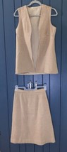 Vintage Groovy Handmade Houndstooth Vest And Skirt Set XS Seventies Vibe... - $43.56