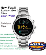 NEW Fossil  Q Luxury Gen 3 Explorist Smartwatch Silver Men&#39;s Stainless S... - £262.11 GBP