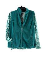 Karen Scott Womens Small Teal Fleece Vest &amp; Leopard Print Top Set Small - $346.32 MXN