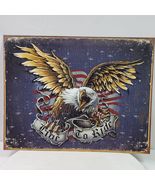 Vintage Love To Ride Eagle Distressed Metal Sign 16x12 Inch - $223.79 MXN