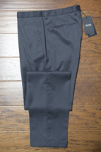 HUGO BOSS Hombre Jwave Lana Ajustado Dk Gris Vestido Pantalones Dobladil... - $68.60