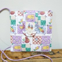 Small Square  Purse wirh Purple Patch Cats Print - Narrow Flap (BN-PUR105) - $14.00