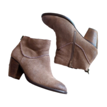 Steve Madden Brown Suede Leather Milaan Side Zipper Heeled Ankle Booties... - £37.41 GBP