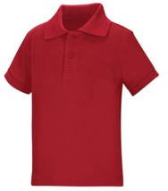 Classroom School Uniforms Girls&#39; Unisex Short Sleeve Pique Polo Red Size 3T NWT - £7.20 GBP