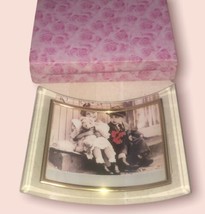 Clear Glass With Gold Trim And Beveled Edge Vintage Curved Picture Frame - £10.16 GBP