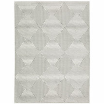 7 X 10 Gray and White Geometric Power Loom Area Rug - €383,59 EUR