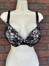 Nursing Bra 36D Full Coverage Padded Underwire Black Lace Drop Down Breast Feed - £7.57 GBP