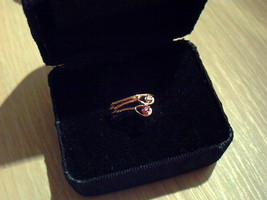 	14kt Gold Pinky Diamond &amp; Ruby size 5 Ring! - $210.99