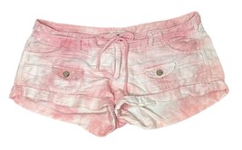 Y2K Linen Blend Micro Shorts Womens Sz 6 Pink White Tie American Eagle L... - $29.69