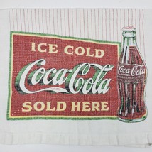 Vintage 1960s Kitchen Towel Coca Cola Sold Here 24x15 Inch Multicolor - £12.97 GBP