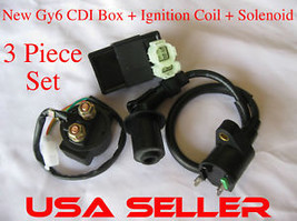 ATV 50 90 110 cc Gy6 CDI Box+Ignition Coil+Solenoid NST - $21.77
