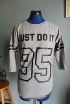 Nike Women&#39;s Gray/Black 3/4 Sleeve Just Do It 95 Jersey Tee ~ XS~ 839620-091 - £10.99 GBP