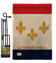 New Orleans Burlap - Impressions Decorative Metal Garden Pole Flag Set GS118006- - £27.16 GBP