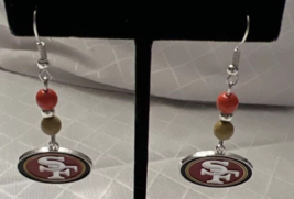 San Francisco 49ers pierced with beads Earrings - $12.82
